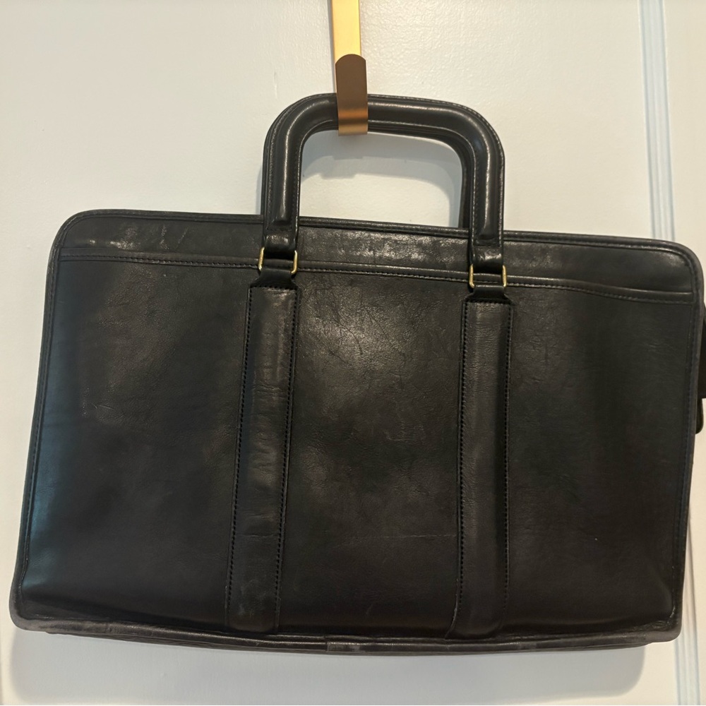 Coach Vintage Black Leather Briefcase